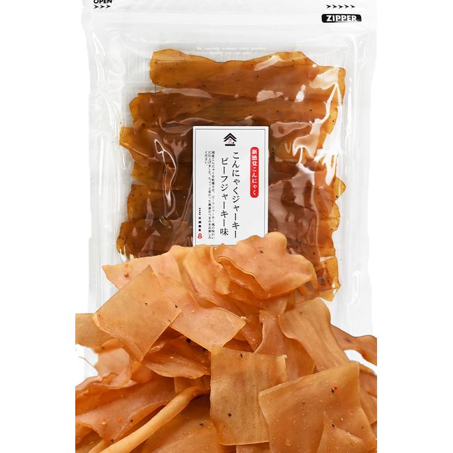 Konnyaku Jerky Konnyaku (Made in Gunma Prefecture Konnyaku Potato!/ Beef Jerky Flavor) Jerky Konnyaku Konjac Chips (Adult Snacks with Tangy Black Pepper), Low Sugar, Sweets, Delicacy, Low Calorie,