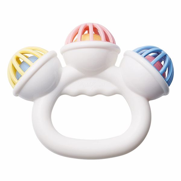 Toyroyal Rattle for Shaking and Ringing, Easy to Grip, Washable Without Disassembly, Hygienic, Contains No Screws, Gentle Sound, Baby Teether