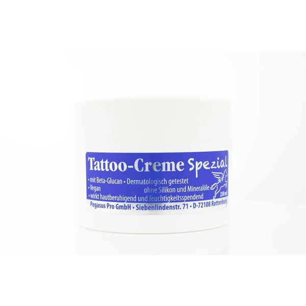 Pegasus Pro Tattoo Pflege Creme spezial, 250 ml - vegane Tattoopflege, ohne Mineralöl