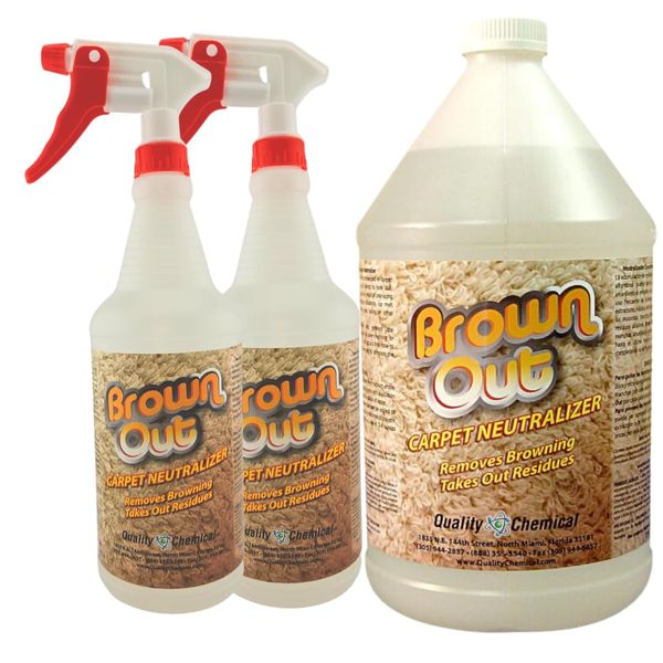 Quality Chemical Brown Out Carpet Stain Remover/Carpet Cleaner Solution for Machine/Carpet Cleaning Solution/Carpet Clean/Rug Cleaner Solution/Carpet Shampoo Cleaner/Rug Shampoo - 128 oz (Combo)