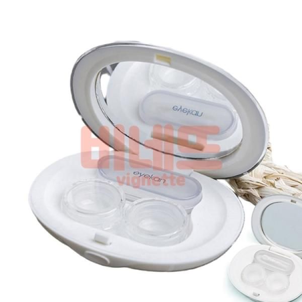 Mirror Lens Case 2P Set White Lens Protection Case Contact Lens Case_MC