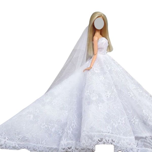 Bridal Doll Clothes Wedding Dress for 11.5inch Girl Doll Outfits Party Princess Gown 1/6 Dolls Accessories (Style I)