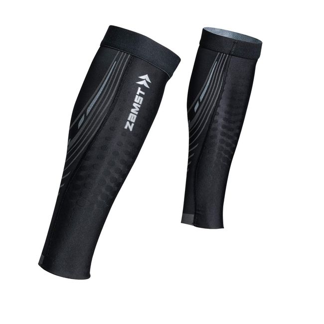 ZAMST Graduated Compression Socks, Calf Compression Series, Basketball, Volley, Soccer, Tennis, Running (Both Pairs)