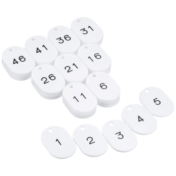 West 敬 Number Place Card with Numbers 1 – 50 , White