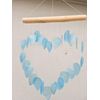 Heart-Shaped Shell Wind Spinner, Turquoise Blue Mobile, Garden Decor
