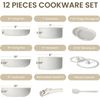 12Piece Pots and Pans Set Nonstick Induction Cookware Set Granite Coated Pot Set