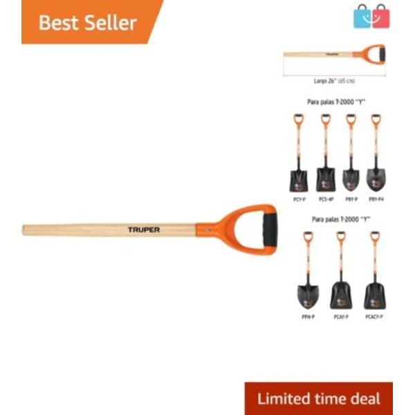 Classic Ash Wood Replacement Handle for Long D-Handle Shovels - Easy Install