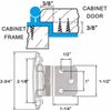 20PCS 3/8"Inset Kitchen Cabinet Hinges Self Closing Face Mount Cupboard Hinges