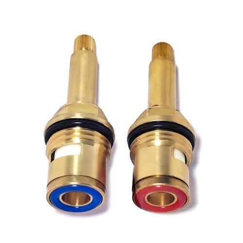 Aimcertrigde Brass Ceramic Stem Disc Cartridge Faucet Valve Replacement Quarter Turn 1/2" X 66.5mm x 8mm for Bathroom Kitchen Tap, Brass Faucet Cartridges