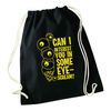 Flox Creative Black Drawstring Bag Neon Yellow Eye Scream