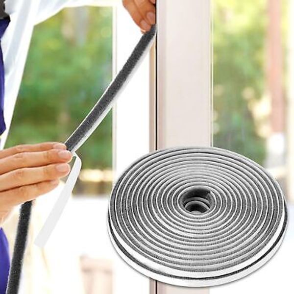 32.8 Ft Self Adhesive Weather Stripping Door Seal 0.35" Wide x 0.2" Thick Ext...