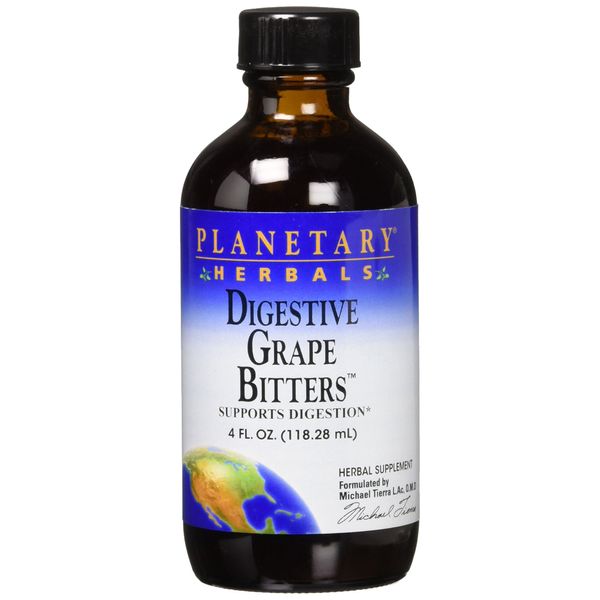 Planetary Herbals Digestive Grape Bitters Herbal Supplement, 4 Fluid Ounce