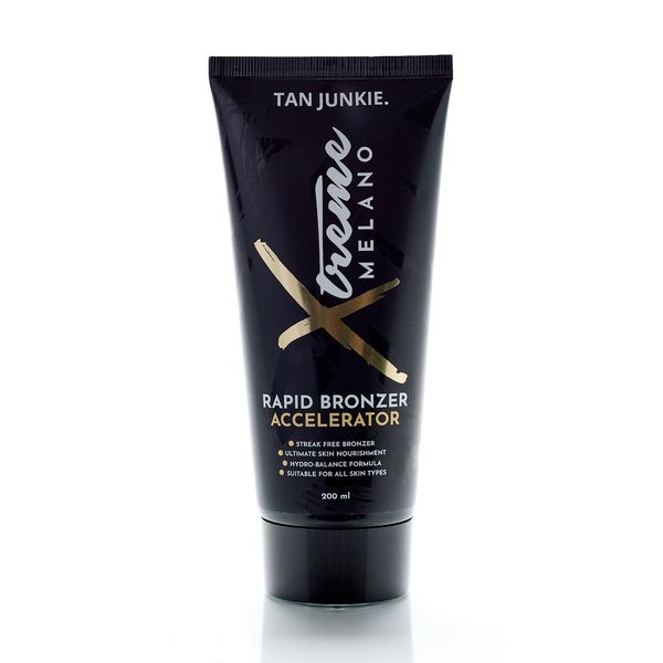 Tan Junkie Xtreme Melano Rapid Bronzer Accelerator 200ml - Luxurious Sunbed Cream for Enhanced Tanning, Skin Nourishment & Hydration - with Carrot Root, Kukui Oil & Pineapple Extracts