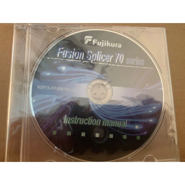Fujikura 70 Series Fiber Fusion Splicer US model. Instruction Manual Disc NEW