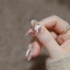 Turkalla Nail Tips for Hands, 24 Pieces, 12 Different Sizes, 3D Dimensional, Easy to Apply, Reusable, Fake Nails, Gel Nails, Nail Seals, Hand, Nail Art, Nail Parts, Stylish, Popular Design, Beginners, Coming of Age Ceremonies, Weddings, Receptions