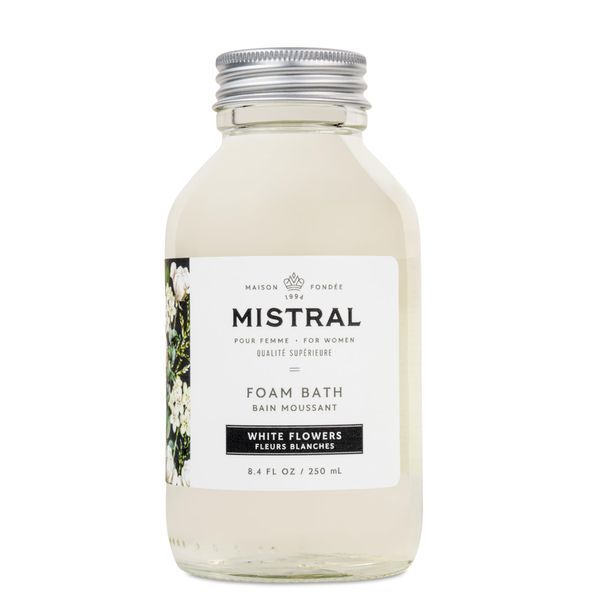 Mistral Heritage Foam Bubble Bath, White Flowers, 8.4 Fl Oz