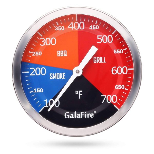 GALAFIRE 3 3/16 Inch BBQ Temperature Gauge for Smoker Wood Charcoal Pit, Large Face Grill Analog Thermometer