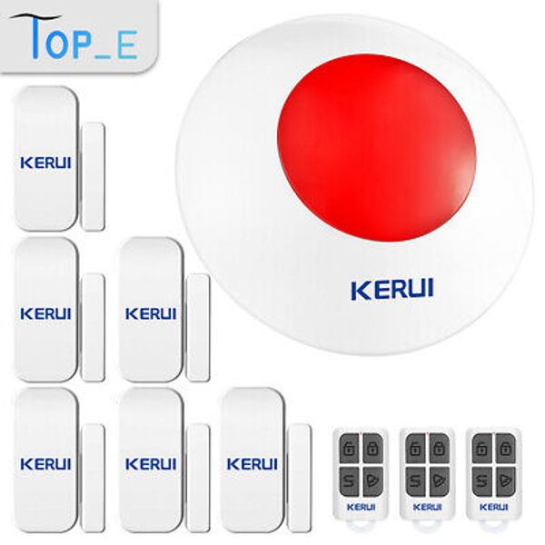 KERUI Wireless Alarm System Storbe Flashing Siren Alert Security Door Sensor Kit