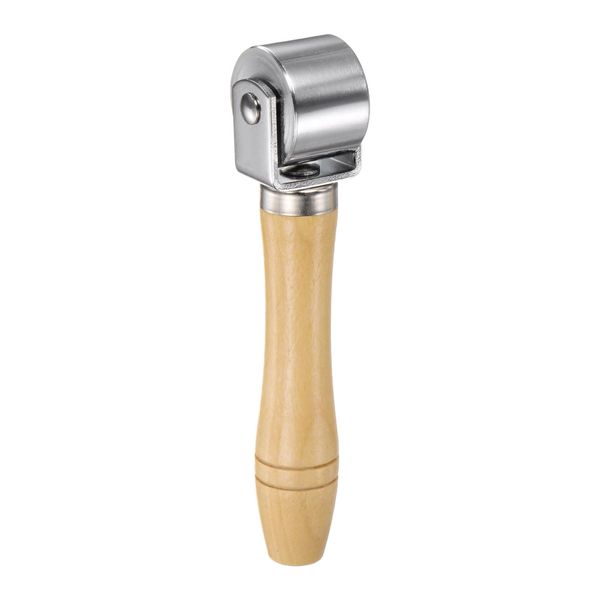 sourcing map Leather Press Edge Roller 1" Leather Glue Laminating Roller for Leather Sewing, Silver Tone