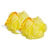 Bodylife Body Buffer, Puff, Exfoliating Bath & Shower Body Pouf, Scrunchie, Body Scrubber Yellow & White 55g Twin Pack