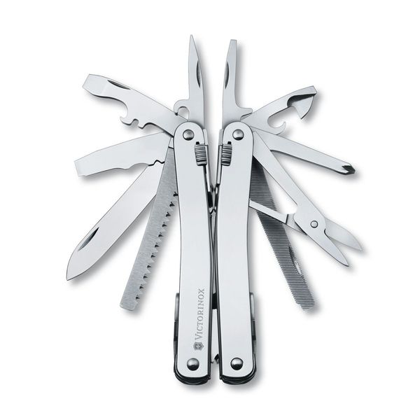 Victorinox Swiss Army Swisstool Spirit X with Leather Pouch Stainless Steel, 105mm