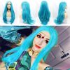 Blue Lace Front Wig Long Light Blue Full Lace Wig Natural Hairline Realistic Pastel Blue Wigs for Women Glueless Heat Resistant Fiber Hair Drag Queen