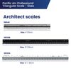 Pacific Arc - Professional Aluminum Triangular Scale - Architecture Scale - Silver Colored - 12 inch / 30cm