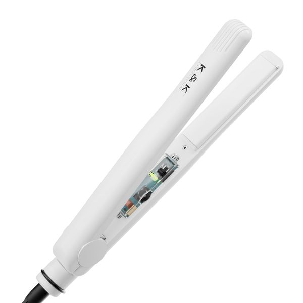 K&K Original Ceramic Flat Iron, Flat Irons for A Smooth Finish, Ceramic Floating Plates Straighteners, Quick Heat Up, 1" Iron White