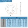 sourcing map 180Pcs Internal Tooth Washers Assortment Kit, 65Mn Tooth locking Ring Washers Quick Speed Nut ing Fastener, 8 Size, Black