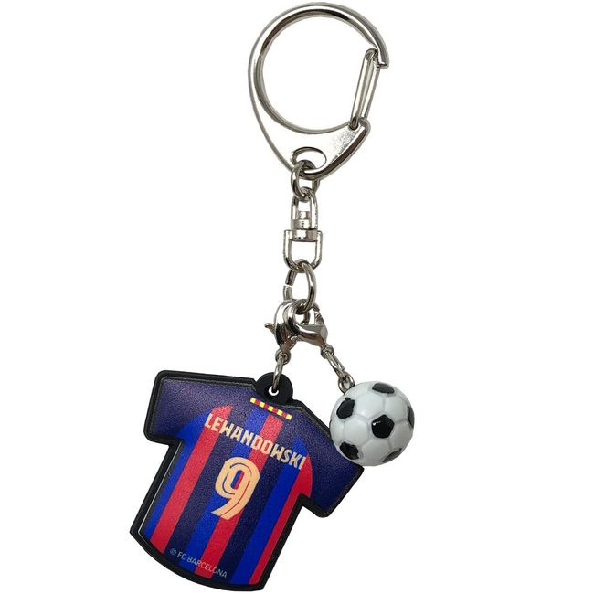 FCBarcelona BCN53276 Uni-Shaped Rubber Keychain #9 LEWANDOWSKI