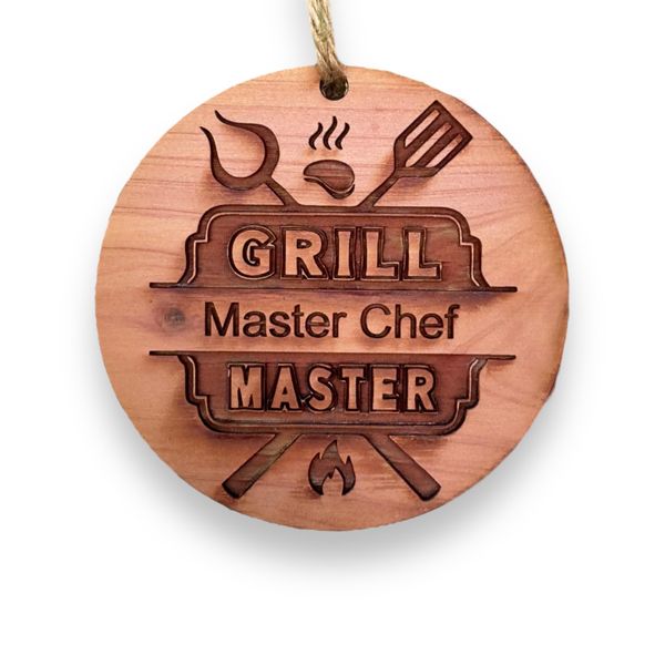 Cedar Ornament - Grill Master