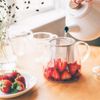 Hario 700 ml Glass Leaf Tea Pot Pure Glass Lid, White
