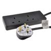 PRO ELEC PELB1736 2 Gang Extension Lead 2m, Black