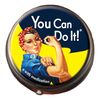 Rosie the Riveter Pill Box - Compact 1 or 2 Compartment Medicine Case