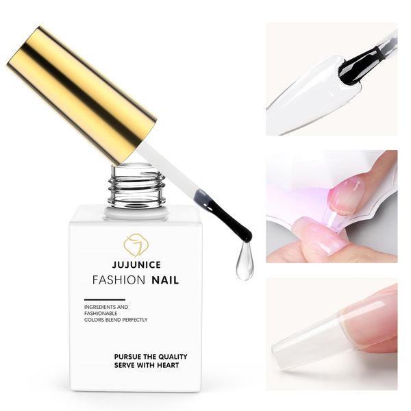 Nail Glue Extra Strong, Strong Nail Glue Press on Nails, Gel Nail Glue for Nail Tips 15 ML 5 In 1 UV Nail Glue For Acrylic Nail Tips (Need Nail Lamp)