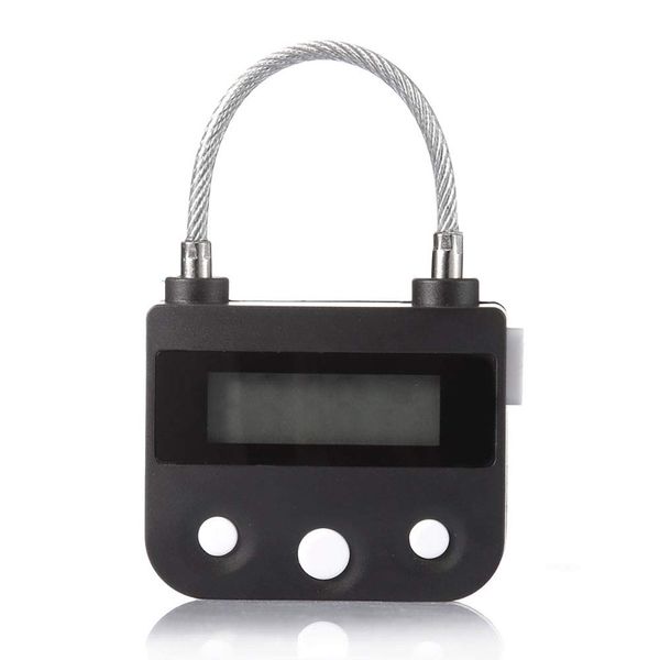 IPT JD-AB2042 Timer Padlock, USB Charging, Security Goods, Time Lock, Diet, Quit, Desire, Self Control, Black