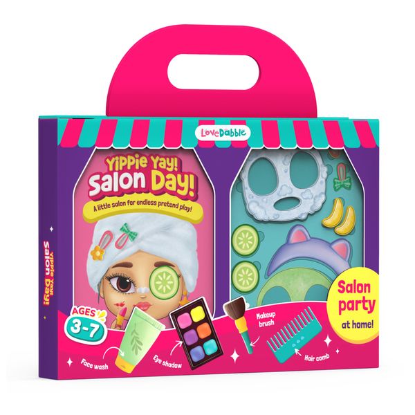 LoveDabble Salon and Makeup Pretend Play Kit for Girls and Boys - Yippie Yay! Salon Day! | Kids Activity Kit for Ages 3-7