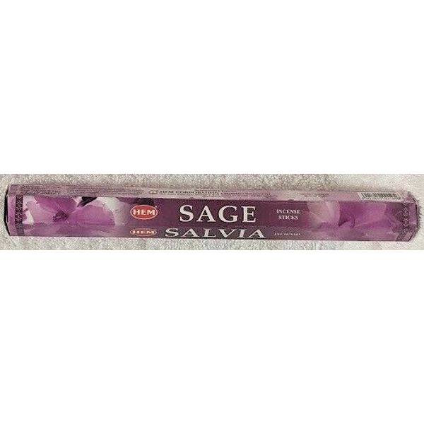 HEM INCENSE STICKS - 20 STICK HEXAGON BOX -SAGE- SCENT