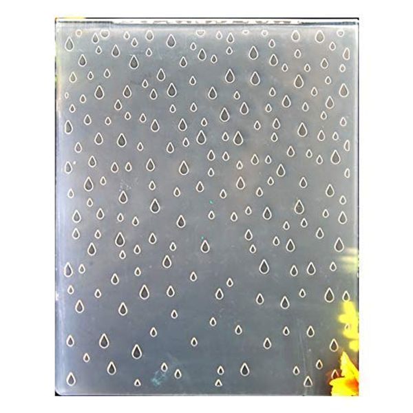 Kwan Crafts Raindrop Plastic Embossing Folders for Card Making Scrapbooking and Other Paper Crafts, 12.1x15.2cm