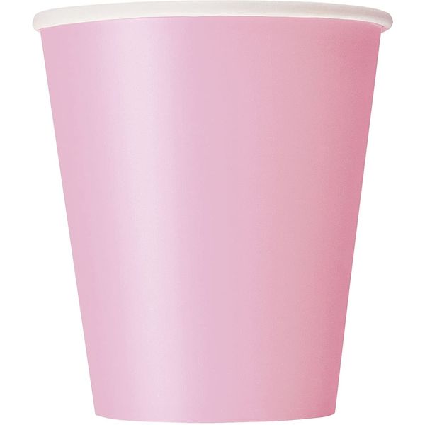 Lovely Pink Solid Paper Cups (9oz) 14 Count - Vibrant, Eco-Friendly Disposable Drinkware for Parties and Events