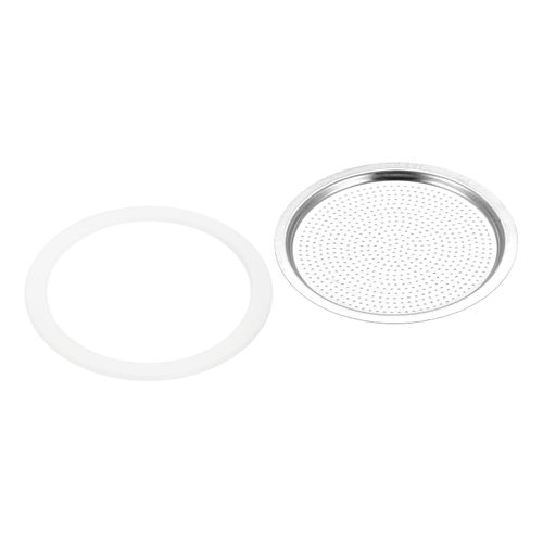 MECCANIXITY 6pcs Silicone Gasket 72x88mm and 2pcs Stainless Steel Filter Screen 82x72mm for 12-Cupor Mocha Coffee Pot