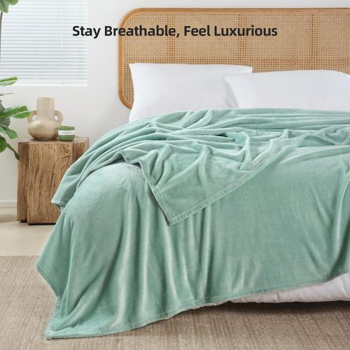Fleece Blanket Throw Size - Soft Plush Fluffy Fuzzy Throw Blanket for Couch Bed Sofa - Luxury Lightweight Warm Microfiber Flannel Blanket All Season Use for Home Travel Camping, 50x60 inches