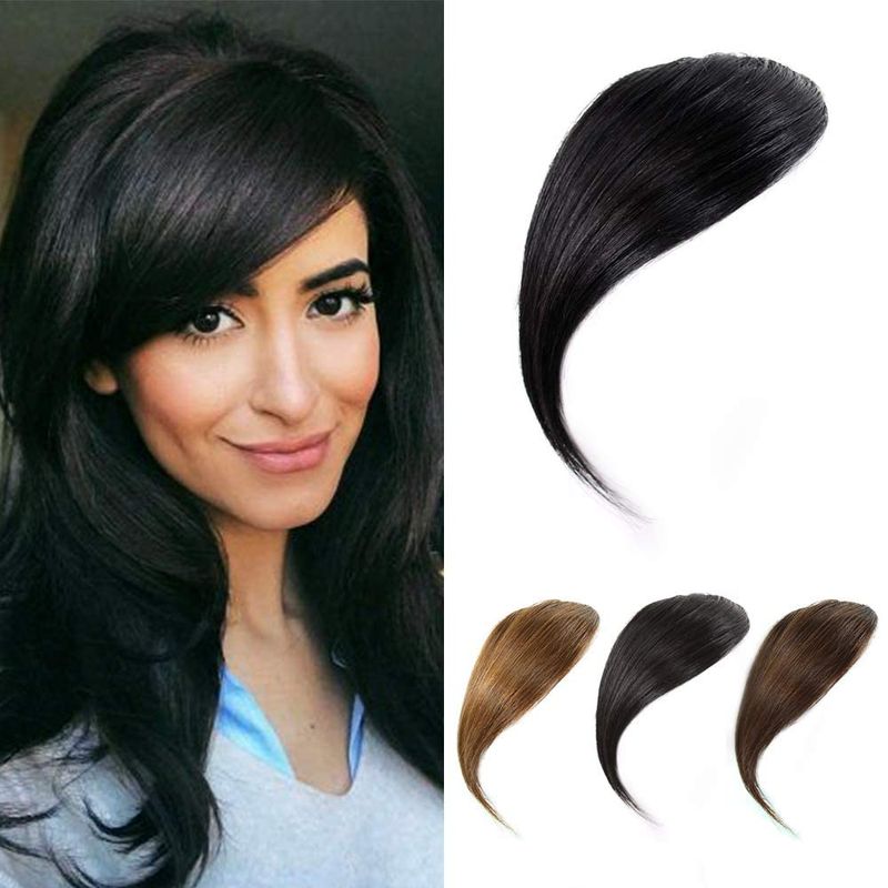 Side Bangs Real Human Hair Bangs Clip In Side Bangs Straight Fringe ...