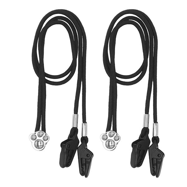 Kukefa Hat Clip, Handmade, Hat String, Set of 2, Hat Clip, Can Be Attached to Any Hat, Hat Strap, High Wind, Bicycle, Fall Prevention, Hat Fastener, Strap, Hat Clip, For Outdoor Use, Fishing, Walking, Traveling, Black Cat Claws,