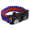 Multifunctional Paracord Bracelet with LED Light Whistle, Red & Blue