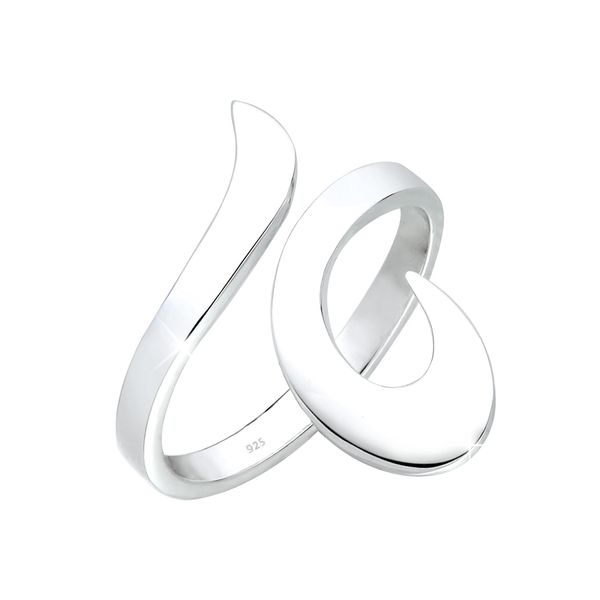 Elli 0605981613_54 Women's Wrap Ring Ornament 925 Sterling Silver, 54, Facet cut, No Gemstone