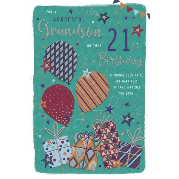 Grandson 21st Birthday Card 8432