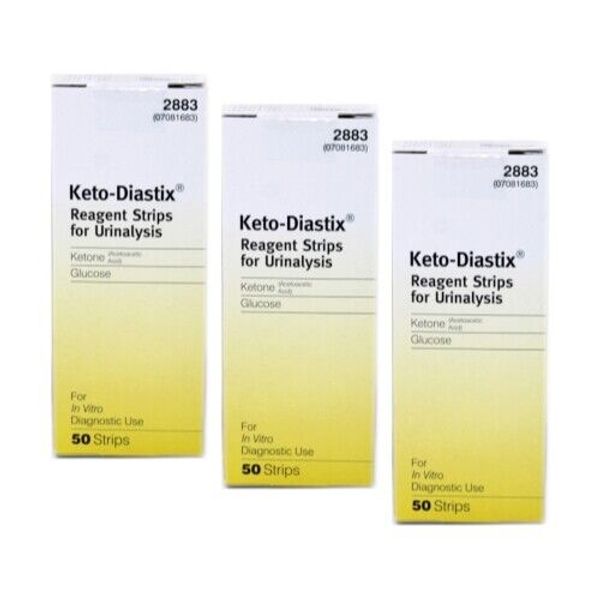 3 Pack Keto Diastix Reagent Strips 2883 50 Each