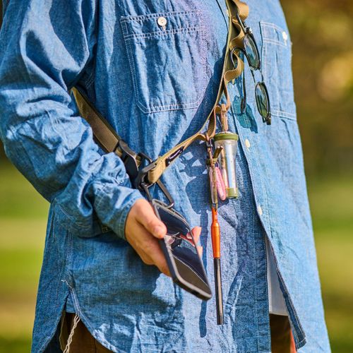asobito Neck Strap, Olive Cell Phone, Smartphone, Small Light, Neck Hanging, Carabiner, Sports and Activities