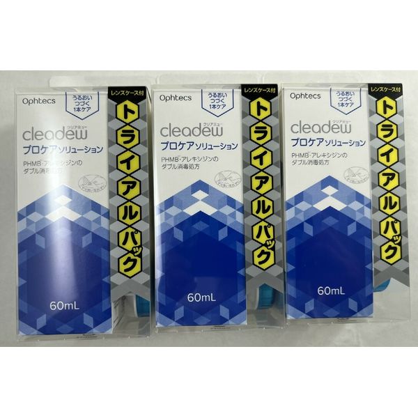 x 3 pcs. Delivery by Omakase OFTEX Clear Dew Pro Care Solution 60ml Trial Pack A disinfectant for soft contact lenses that can be disinfected, cleaned, rinsed, and stored in one bottle (4950055604196)